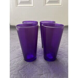 Epure Glass Deep Purple Tumblers Made in KSA Modern Drinking Glasses 4x Home Bar